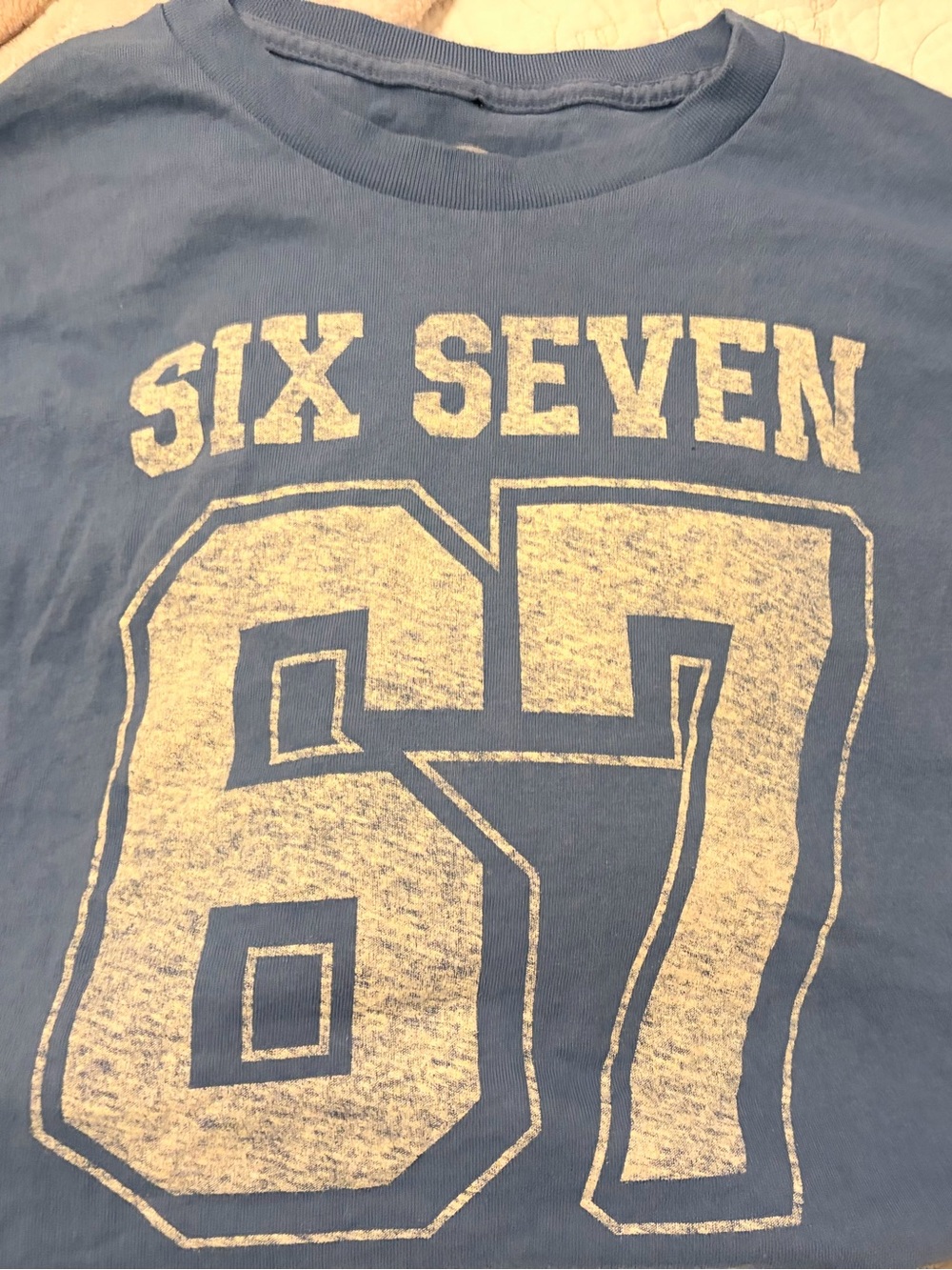 Men's Short Sleeve Graphic Tee - Blue "Six Seven 67"